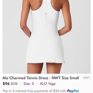 ALO Yoga White Charmed Tennis Athletic Dress